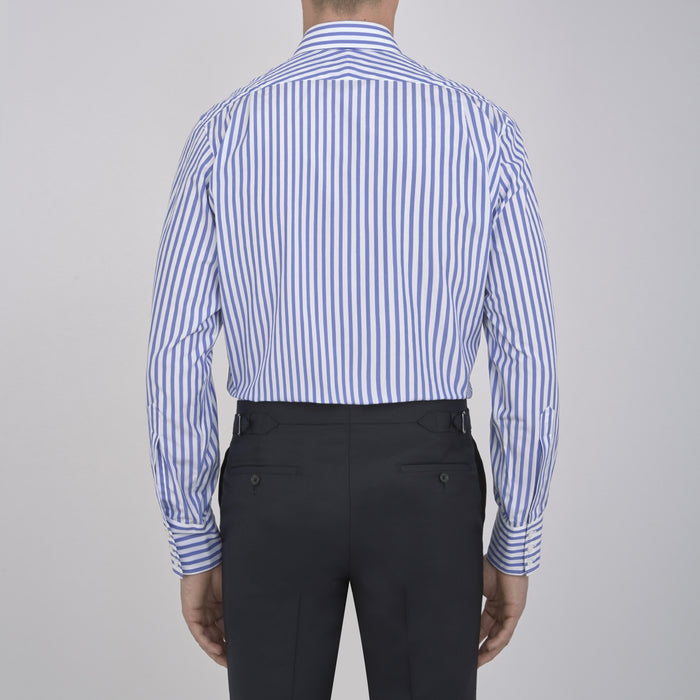 Blue and White Candy Stripe Shirt with T&A Collar and 3-Button Cuffs Image 4
