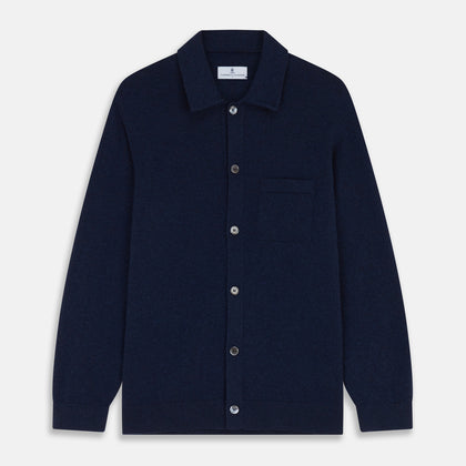 Navy Cashmere Duncan Knitted Shirt