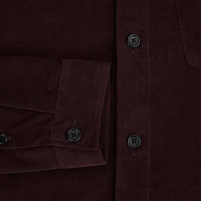 Burgundy Corduroy Hampstead Overshirt Image 3