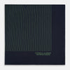 Navy and Fern Green Stripe Silk Pocket Square