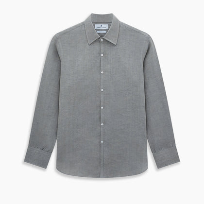 Grey Linen Westminster Shirt Image 8