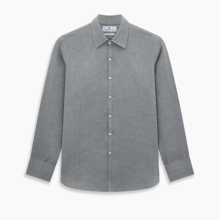 Grey Linen Westminster Shirt Image 8