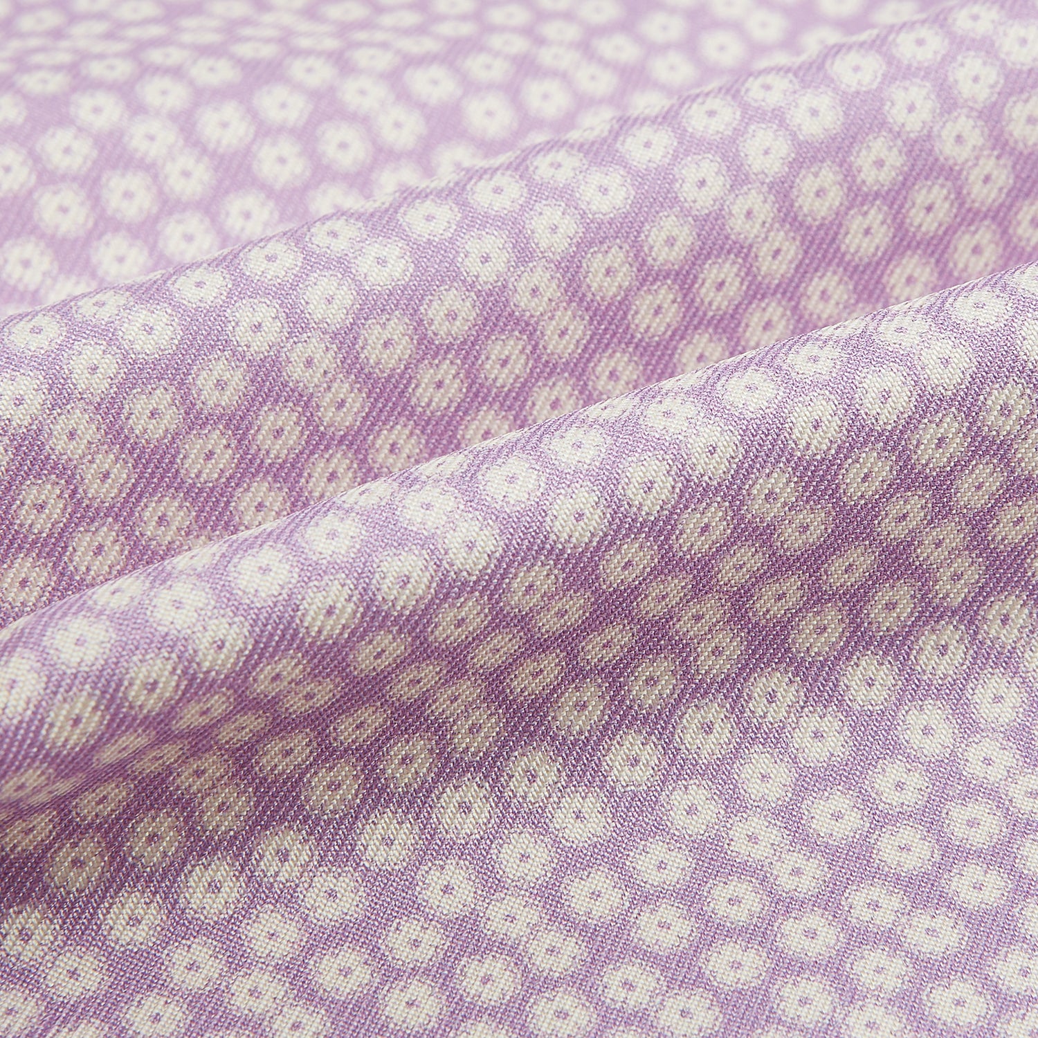 View 4 of product A lilac flower-patterned silk cravat by Turnbull & Asser, elegantly displayed on a white background for a refined touch of British style.