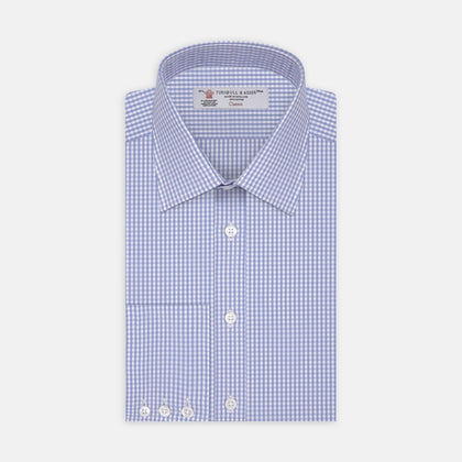 Light Blue Gingham Check Cotton Fabric