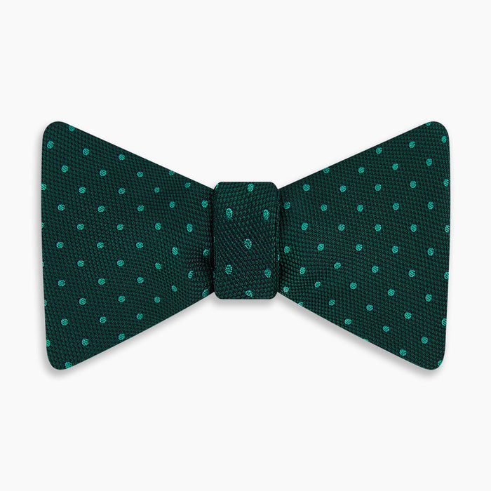 Dark Green and Navy Micro Dot Silk Bow Tie Image 3