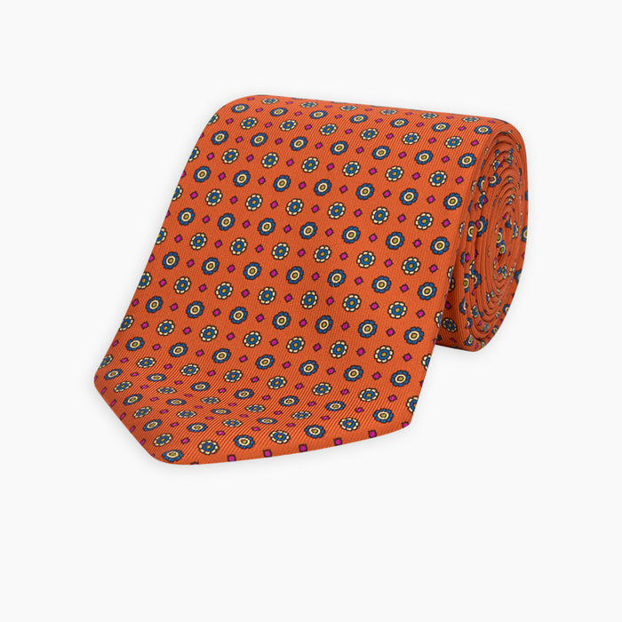 The Great Gatsby Orange Printed Silk Tie Image 4
