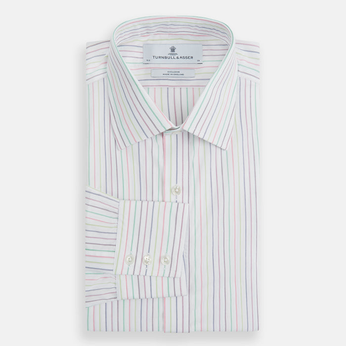 Multicoloured Double Pinstripe Mayfair Shirt Image 4