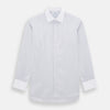 View 1 of product The Turnbull & Asser Multicoloured Music Stripe Shirt features a classic fit, contrast collar, and double cuffs—an elegant British design displayed on a plain light background.