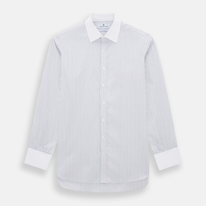 Multicoloured Music Stripe Shirt with Contrast Collar and Double Cuffs