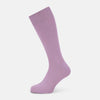 View 1 of product The Rose Mid-Length Socks by Turnbull & Asser are light purple, ribbed, mid-length socks made from mercerised Egyptian cotton with a hand-linked toe, shown against a plain white background.