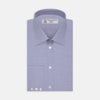 View 1 of product A Blue Prince of Wales Check Shirt by Turnbull & Asser, featuring a T&A collar and 3-button cuffs, is neatly folded and displayed on a plain white background.