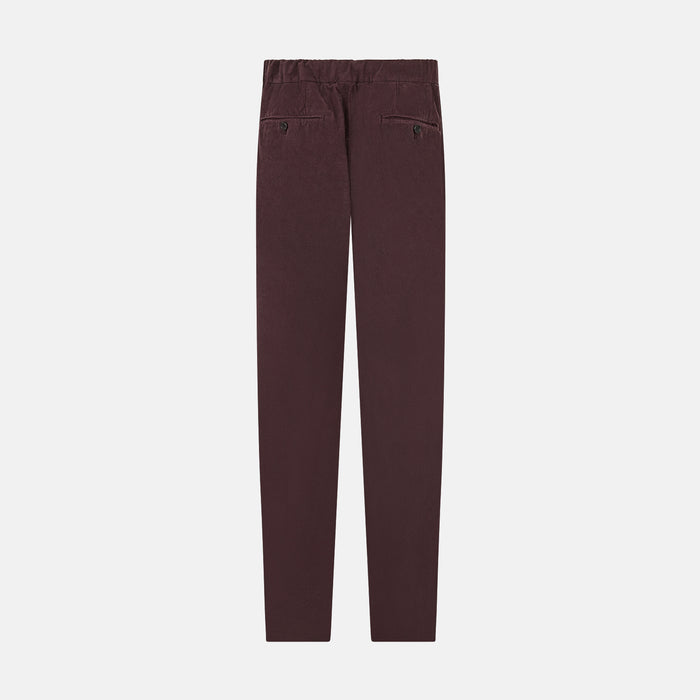 Burgundy Corduroy Miles Trousers Image 2