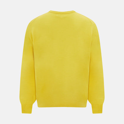 Canary Yellow Merino Round Neck Jumper Image 2