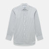 View 1 of product The Turnbull & Asser Forest Green Multi Check Mayfair Shirt is a long-sleeve button-up crafted from premium Italian cotton, featuring a blue and forest green check on white, with a pointed collar and buttoned cuffs.