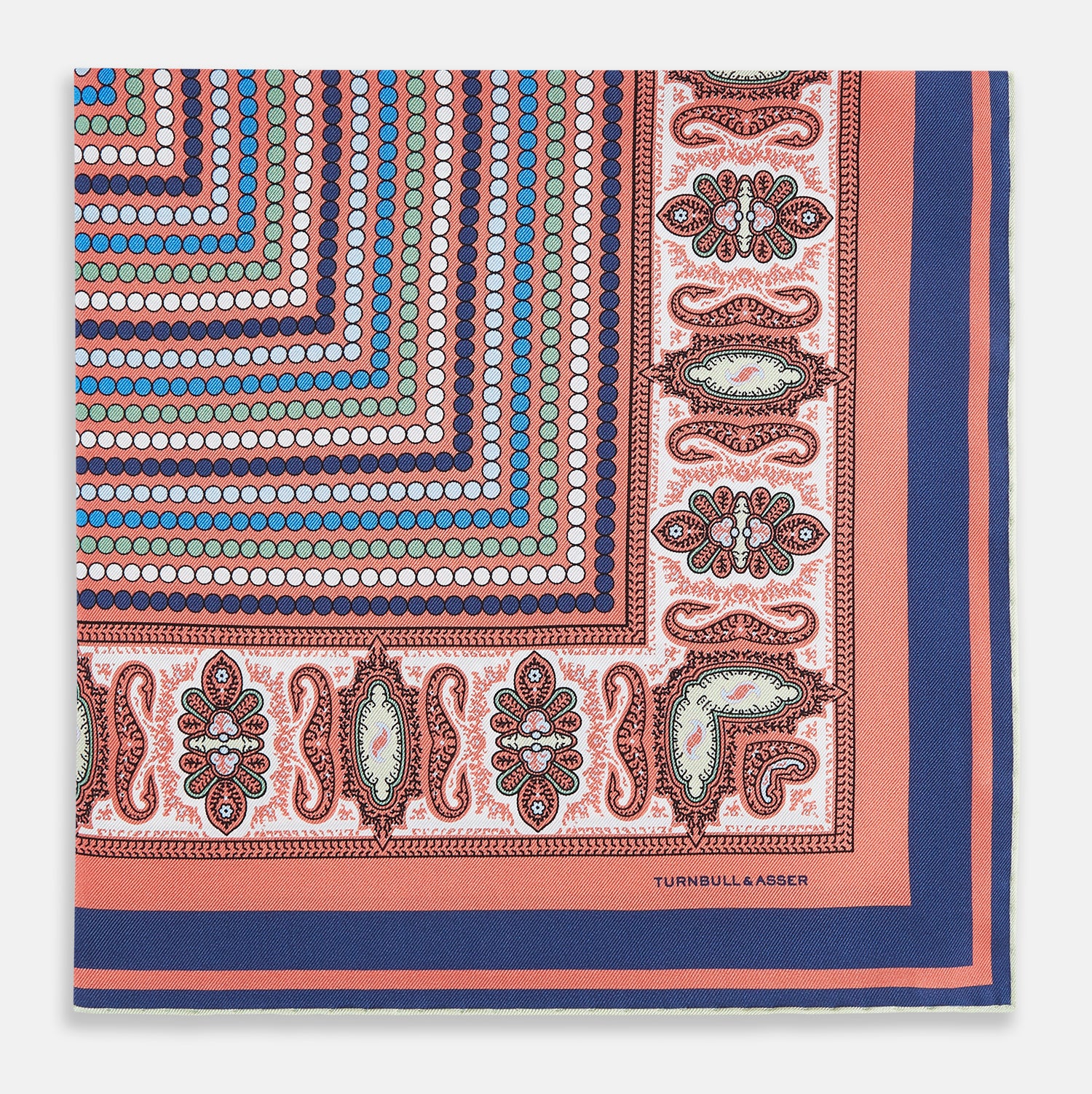 Image 9 of product Orange Dots and Paisley Silk Pocket Square