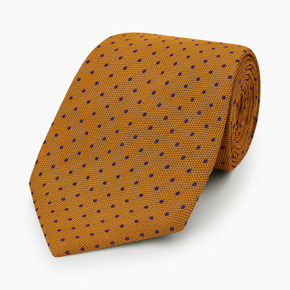 Purple and Orange Micro Dot Silk Tie Image 4