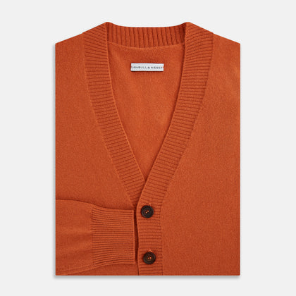Orange Cashmere Cardigan Image 3