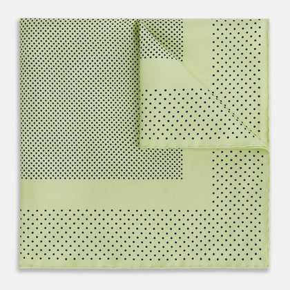 Melon Green Dot Silk Pocket Square