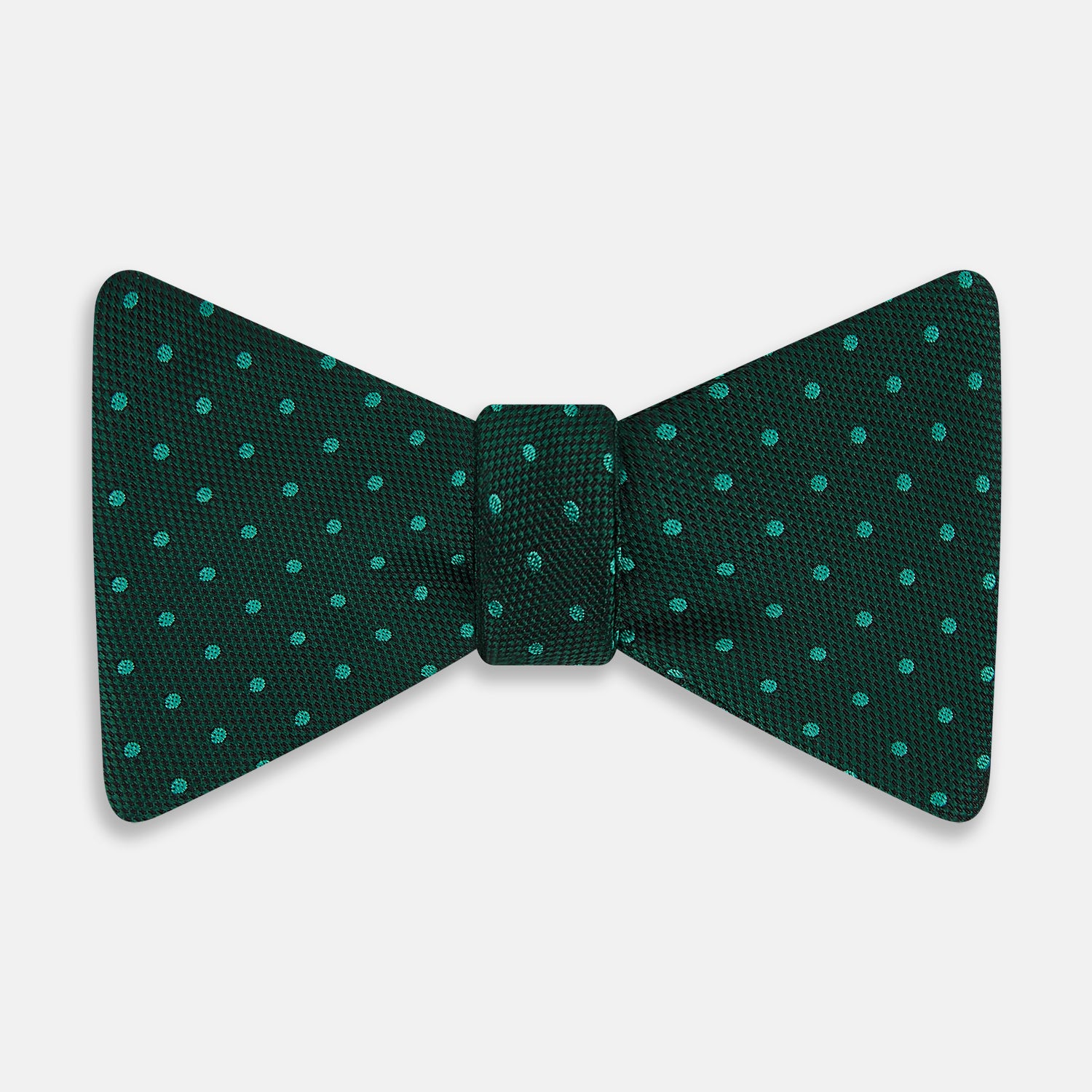 Turquoise and Forest Green Mirco Dot Silk Bow Tie