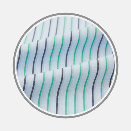 Green and Blue Shadow Pinstripe Fabric