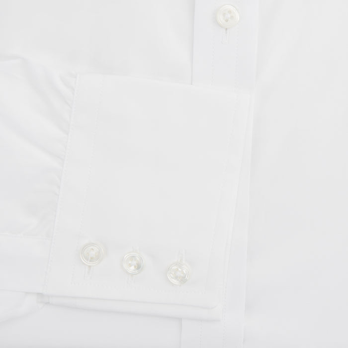 White West Indian Sea Island Cotton Shirt with T&A Collar and 3-Button Cuffs Image 3