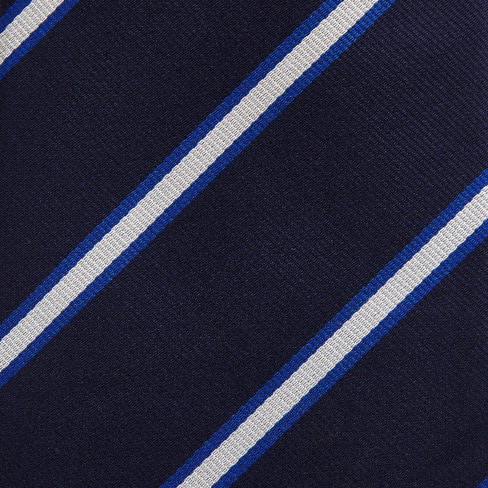 White and Navy  Blazer Silk Tie