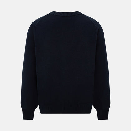 Navy V-Neck Cashmere Cardigan Image 2