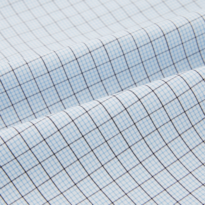 Blue Graph Check Pyjama Shirt Image 5