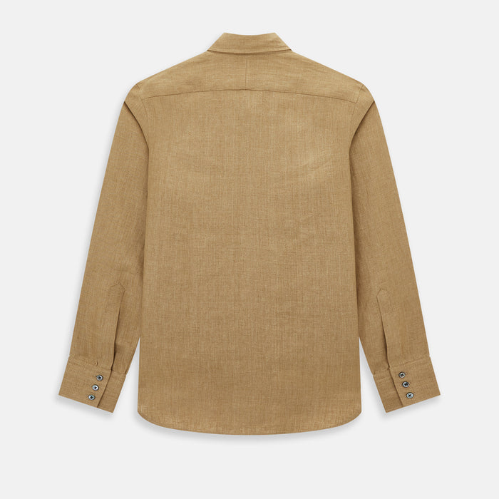 Camel Linen Windsor Shirt Image 2
