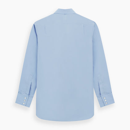 Blue Cotton Shirt with T&A Collar and 3-Button Cuffs Image 4