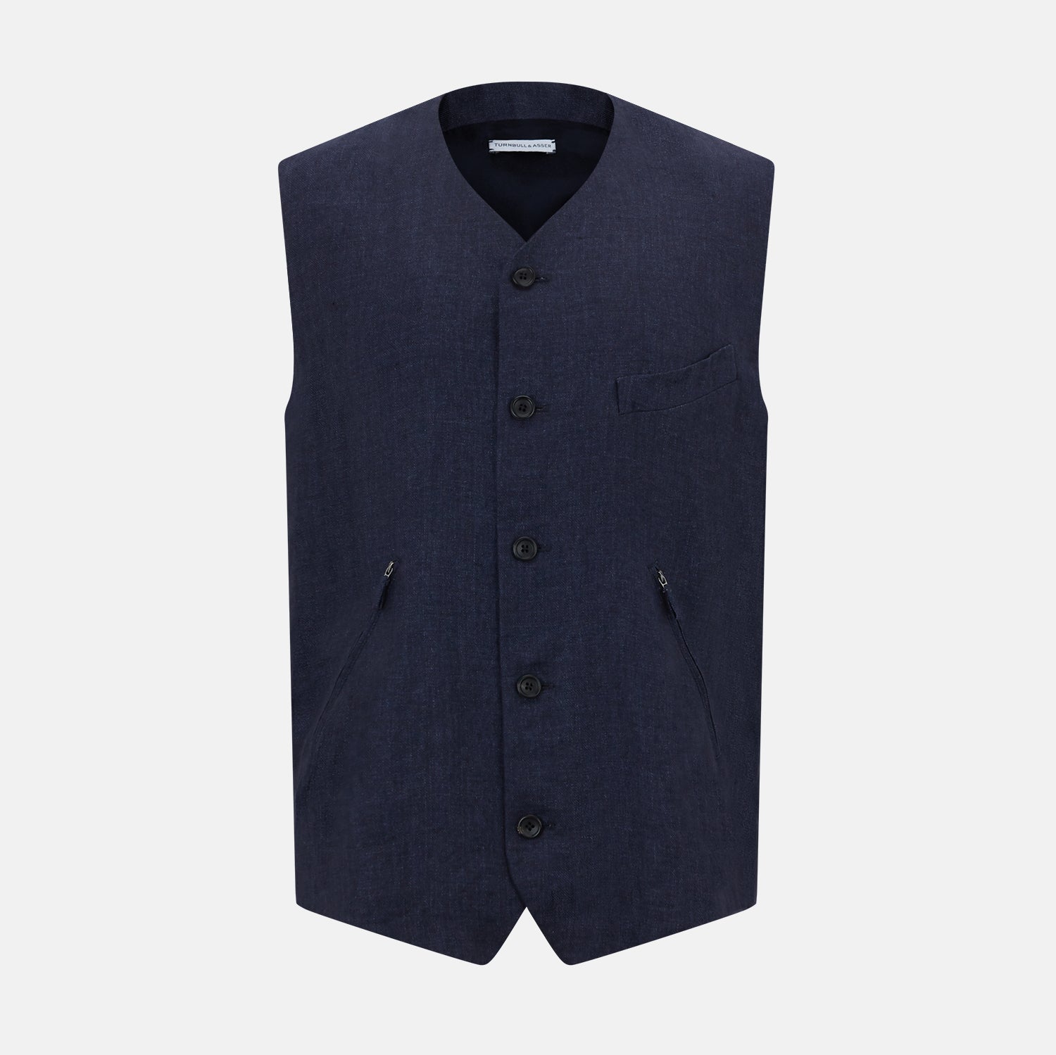 Image 1 of product Navy Linen Twill Waistcoat