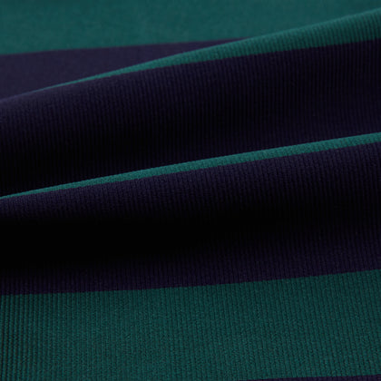 Wide Green Stripe and Navy Silk Cravat Image 3
