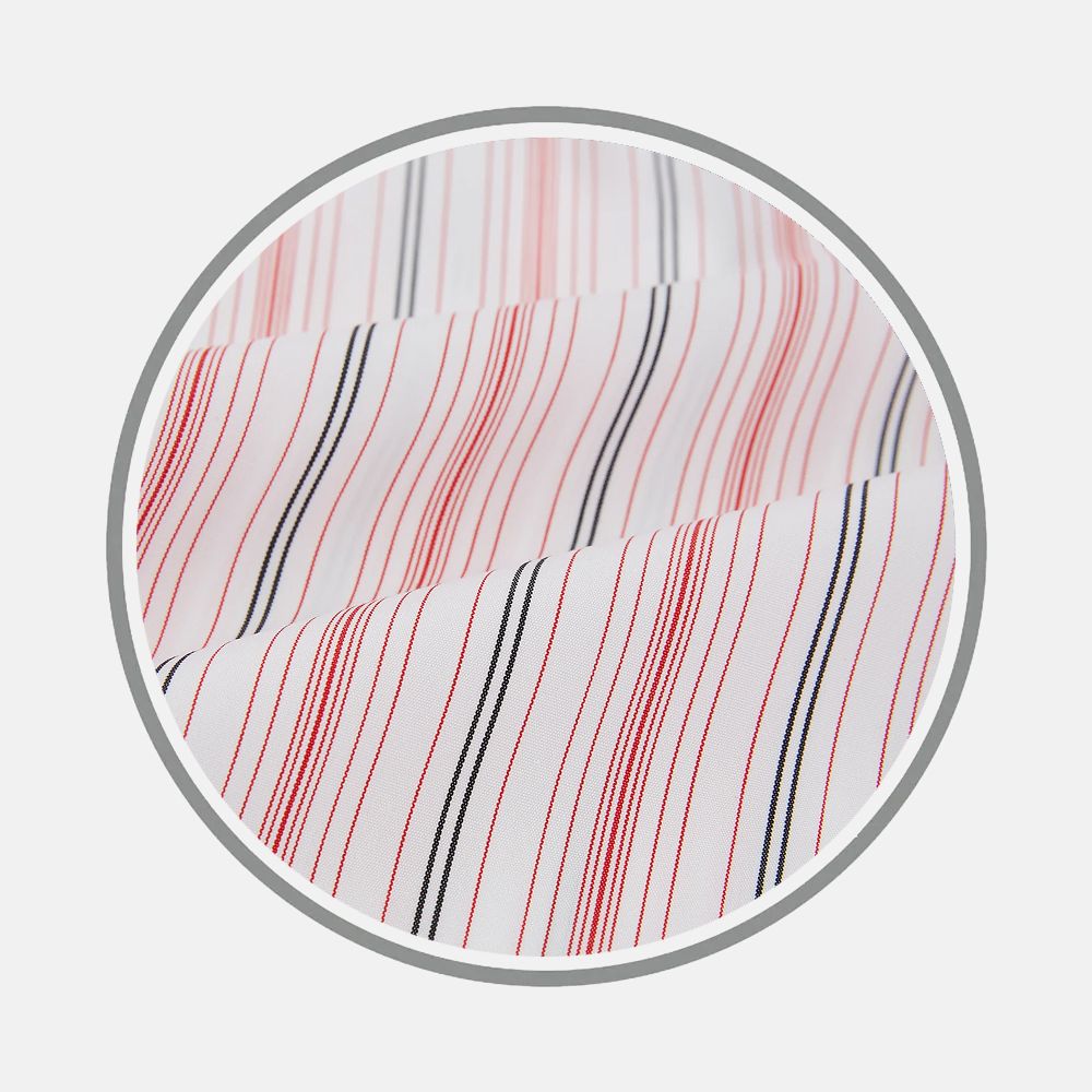 Red Multi Pencil Stripe Fabric