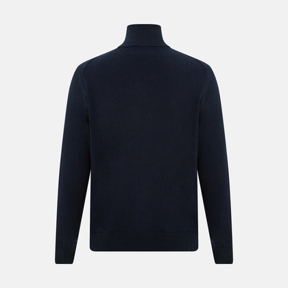 Midnight Blue Half-Zip Cashmere Jumper Image 2