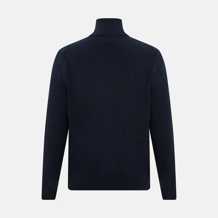 Midnight Blue Half-Zip Cashmere Jumper Image 2