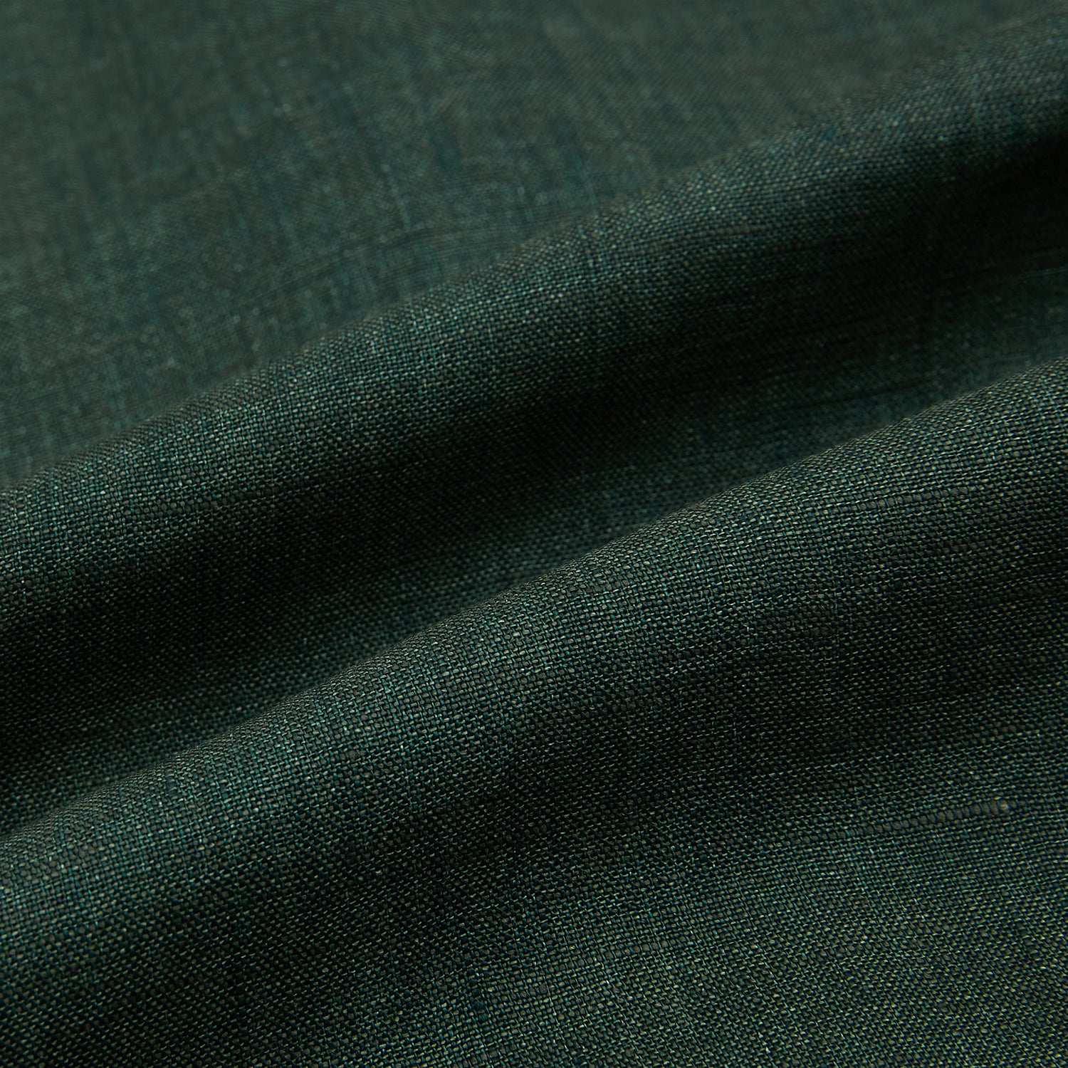 View 8 of product The Forest Green Linen Westminster Shirt by Turnbull & Asser features long sleeves, a Turnbull collar, and a button-up design, shown laid flat on a white background.