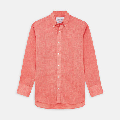 Pink Linen Weekend Fit Hayne Shirt