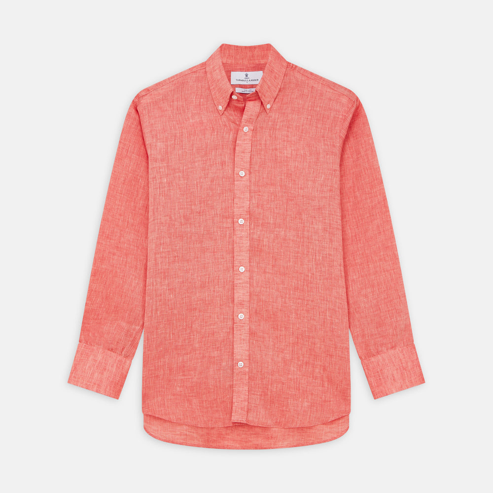 Pink Linen Weekend Fit Hayne Shirt