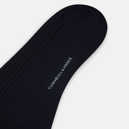 Navy Organic Cotton Mid-Length Socks Image 2