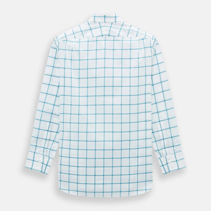 Turquoise Grid Check Mayfair Shirt Image 2