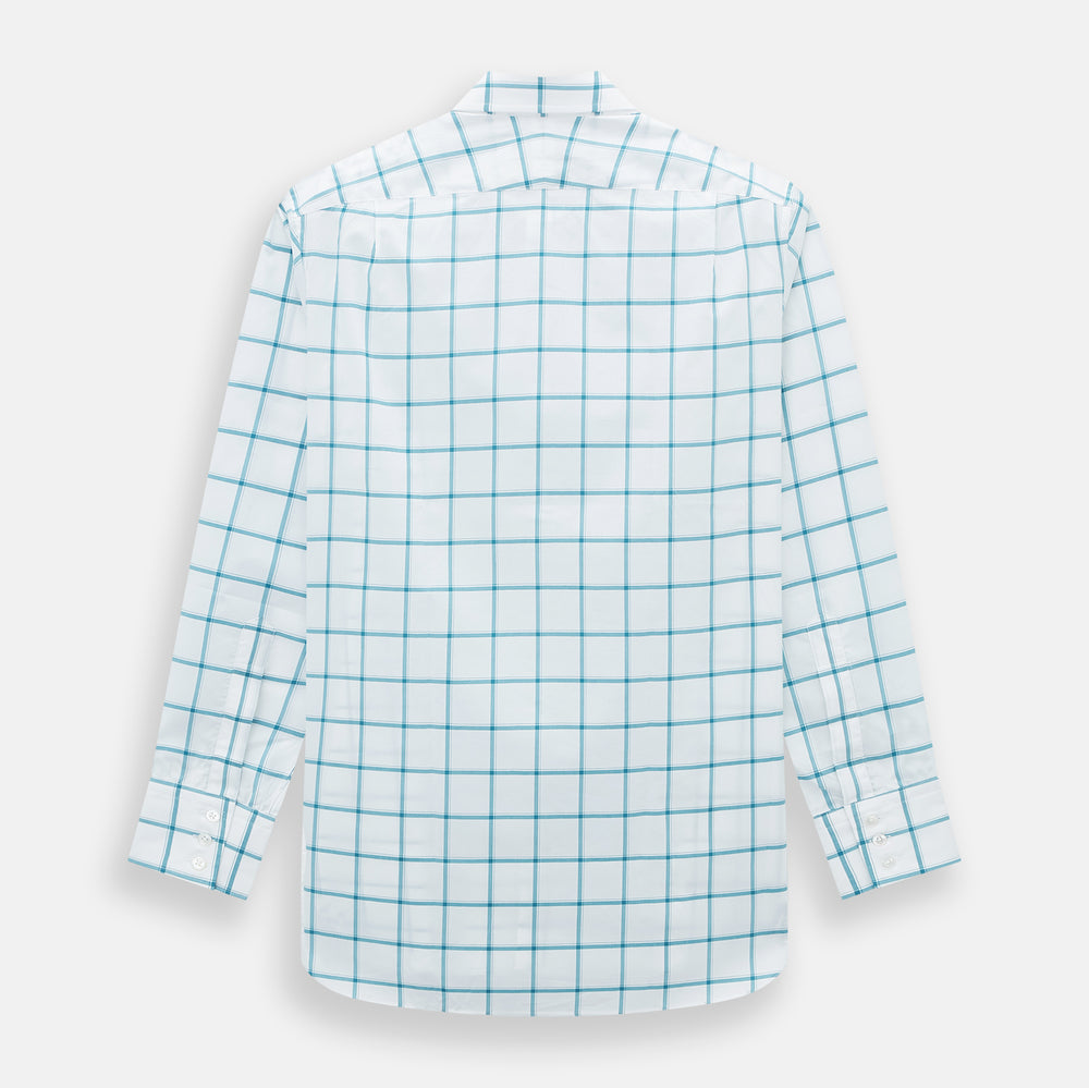 Turquoise Grid Check Mayfair Shirt
