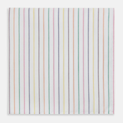 Rainbow Double Pinstripe Hand-Rolled Handkerchief Image 2