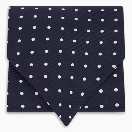 White Dot and Navy Silk Cravat Image 4
