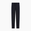 View 8 of product Turnbull & Asser Navy Linen Henry Trousers feature a button closure and pressed front creases, ideal as formal navy trousers, and are shown against a plain white background.