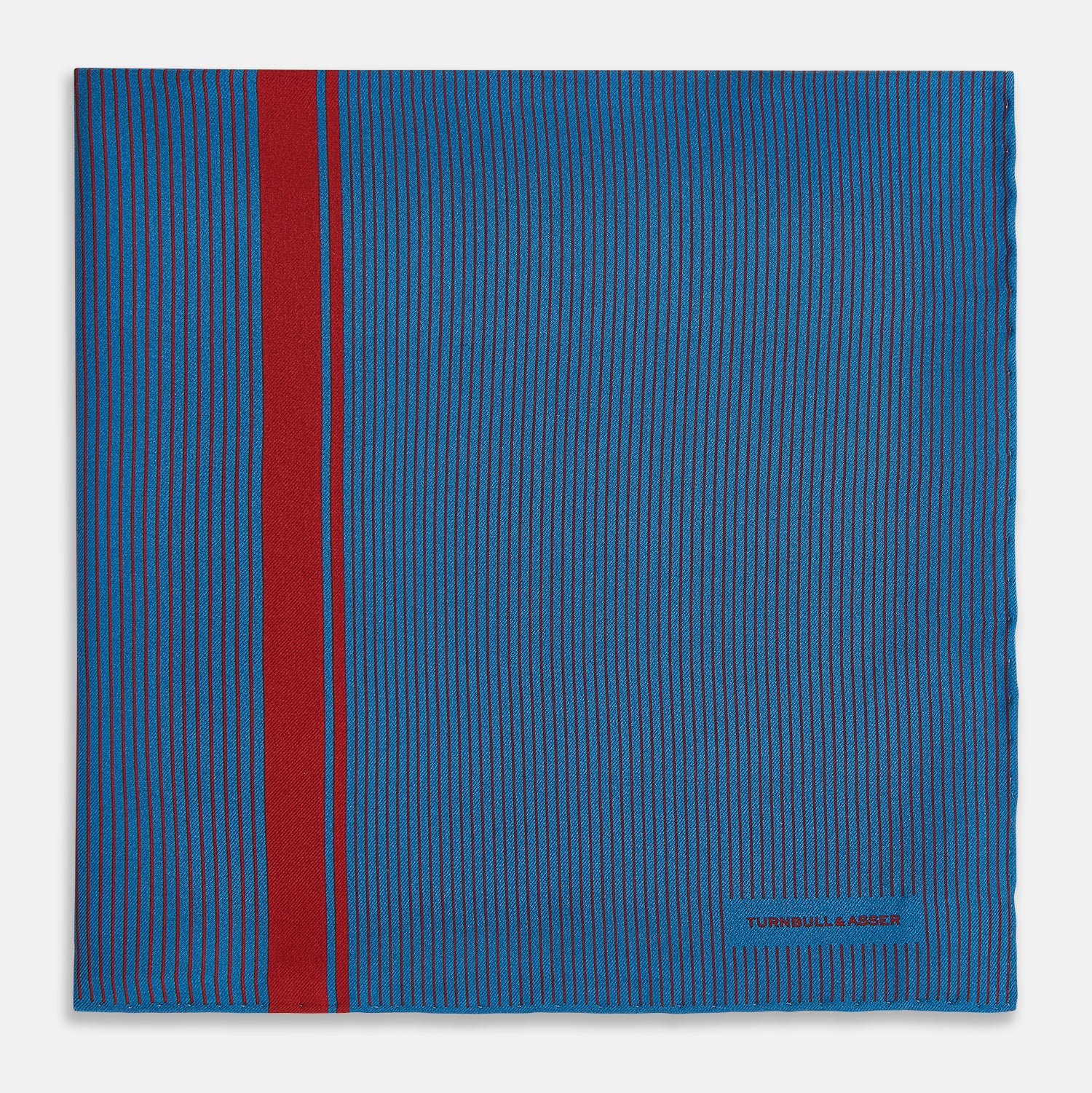 Image 3 of product Blue and Red Stripe Silk Pocket Square