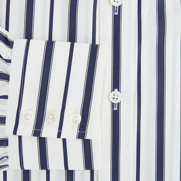 Navy Double Stripe Mayfair Shirt Image 3
