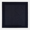 Navy and Charcoal Stripe Silk Pocket Square