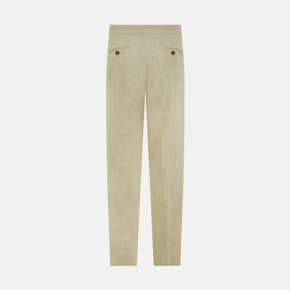 Taupe Linen Henry Trousers Image 3