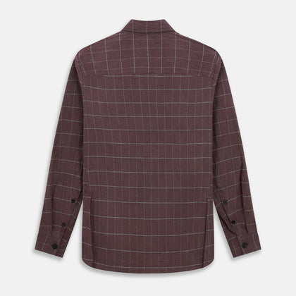 Burgundy Check Hampstead Overshirt Image 2