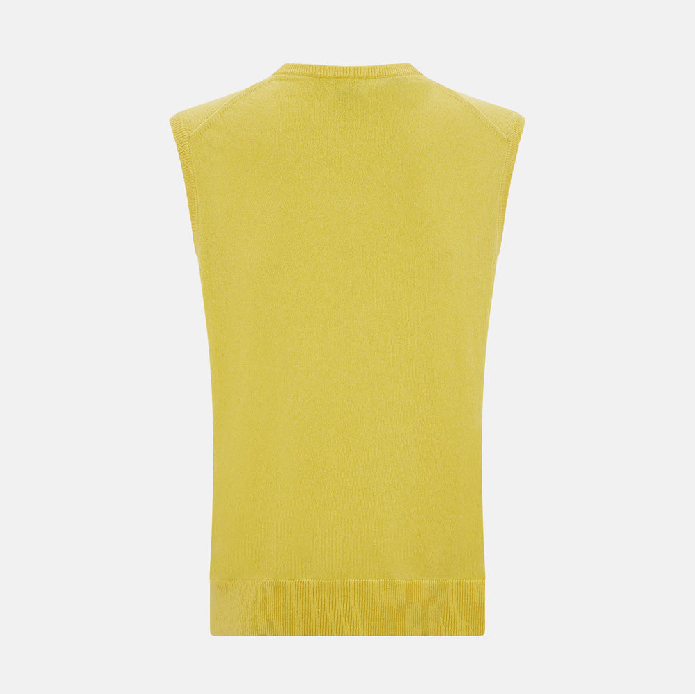 Canary Yellow Cashmere V-Neck Vest